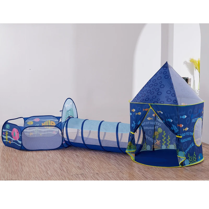 3 шт./компл. складной детский бассейн игрушки палатки с 100 шт. шаровой Ocea Тип голубой туннелей спортивная игрушка большие игровые шарики домик для отдыха на открытом воздухе игрушка в подарок