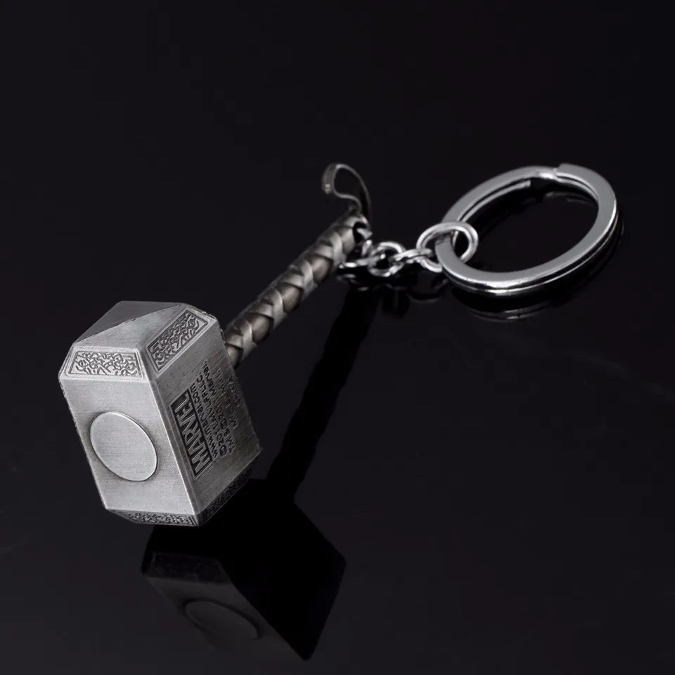 Marvel Avengers Thor's Hammer Mjolnir Keychain Pewter Keyring Toy Thor