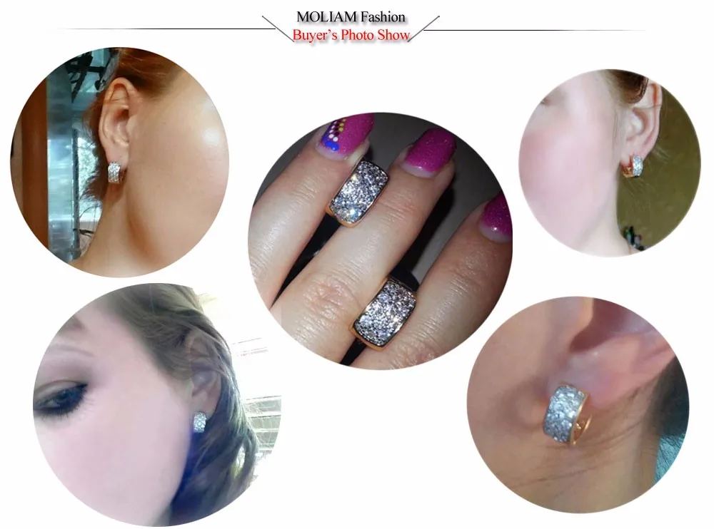 MOLIAM, модные серьги-кольца для женщин, высокое качество, Brincos, ювелирное изделие, белый кристалл, кубический цирконий, серьги, Мода MLE113