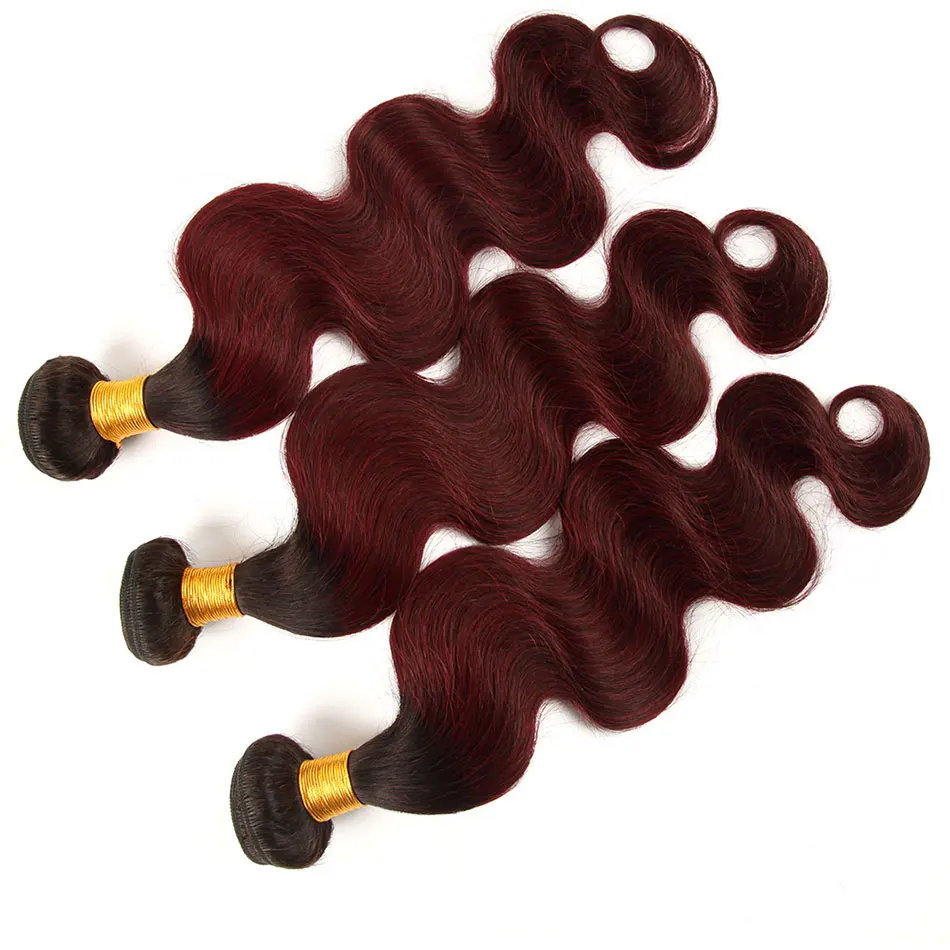 Ombre Burgundy Body Wave Hair Bundles With Lace Closure Brazilian Human Hair Weave Bundles With Closure Alimice Remy HairT1B 99J Ombre Burgundy Body Wave Hair Bundles With Lace Closure Brazilian Human Hair Weave Bundles With Closure Alimice Remy HairT1B 99J