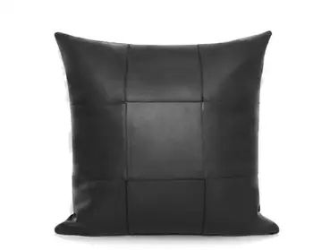 

Modern American black woven leather model cushion cover Sofa bed pillowcase