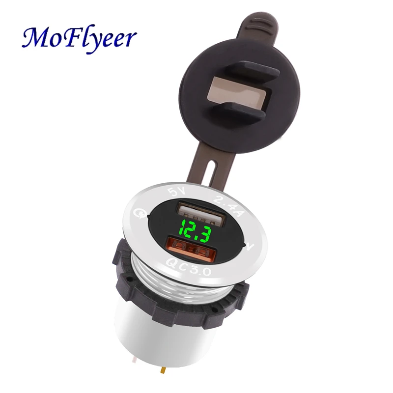 Автомобильное быстрое зарядное устройство MoFlyeer QC 3 0 адаптер питания с двумя usb