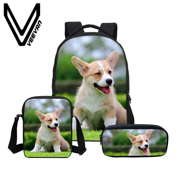 VEEVANV Brand 2017 Welsh Corgi Pembroke Bookpacks 3D PU Prints School Bagpacks Dogs Children Bookbags Kids Fresh Study Backpacks bookbags-for-girls : image VEEVANV Brand 2017 Welsh Corgi Pembroke Bookpacks 3D PU Prints School Bagpacks Dogs Children Bookbags Kids Fresh Study Backpacks bookbags-for-girls