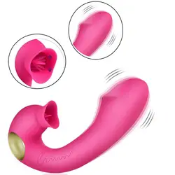 Dual Head оральный секс язык присоски Вибраторы 7 Функция клитор стимулятор G-Spot вагинальный массаж Секс-игрушки для Для женщин A1-1-170