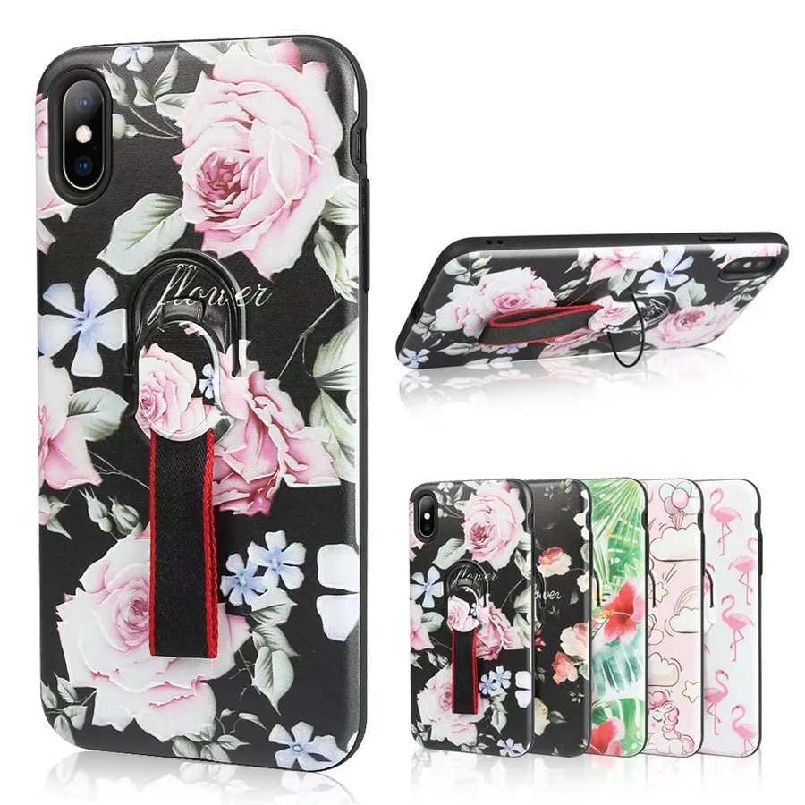 

Finger Ring Holder Case For iphone6 6S 7 8 plus Cases Cute unicorn pattern For iphone X XS MAX XR Hybrid Magnetic Bracket Cover