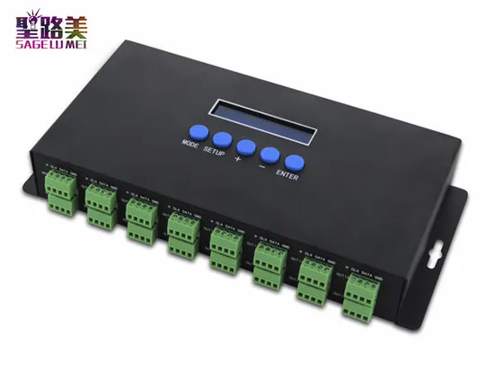 BC-216 DC5V-24V 16 каналов Artnet в SPI/DMX пиксельный светильник светодиодный контроллер+ два порта(2*512 каналов) выход; Светодиодный Artnet контроллер