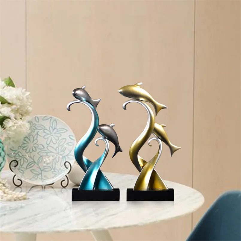 

Fish Statues for Decoration Home Office Resin Ornaments Garden Decoration Fish Sculpture Birthday Christmas Gift Craft Figurines