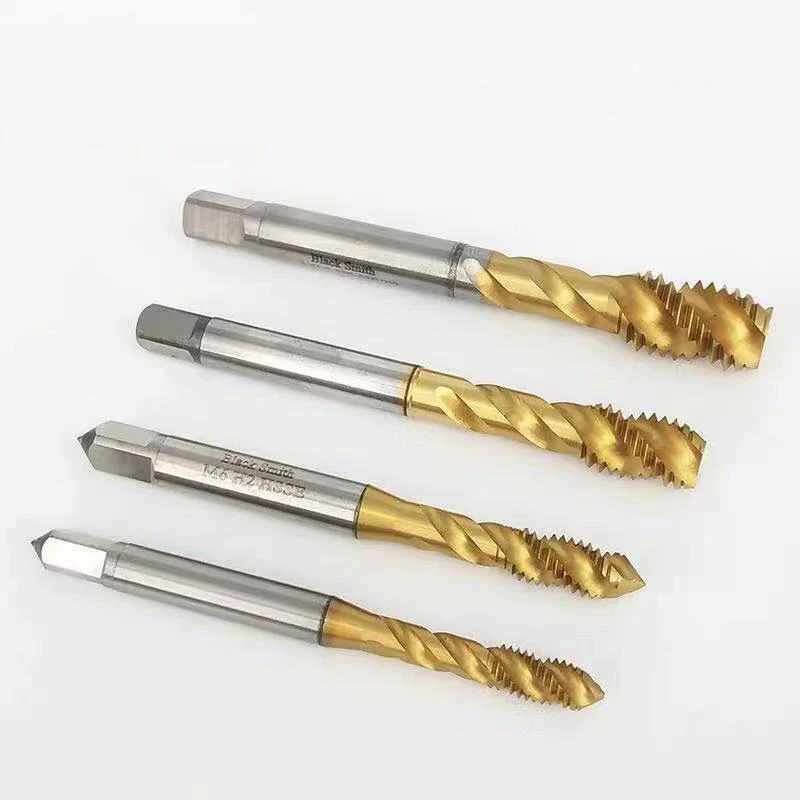 

Threaded right-handed tap straight slot machine screw and die plug sleeve spiral groove for HSS with coated titanium material