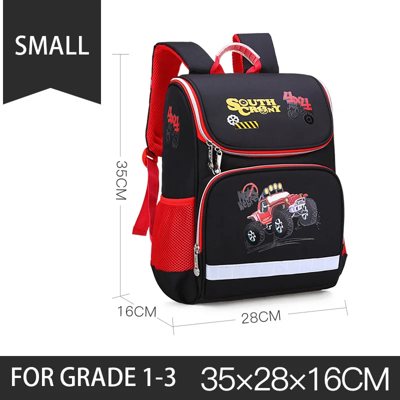 Детские школьные сумки для девочек с принтом бабочки; рюкзаки для мальчиков с машинками; рюкзаки для начальной школы; детские школьные рюкзаки с рисунками из мультфильмов; сумки для книг; Sac Enfant Bagpack - Цвет: Small-Black