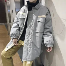 Inverno 2017 Winter Korean Loose Coat Student Long Thickening Cotton-padded Jacket Male Cotton Casaco Masculino New Parka Men