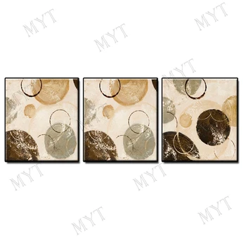 

Home Decor Abstract Oil Painting On Canvas 3 pieces circle color landscape Handmade Wall Art pictures For living Room no framed