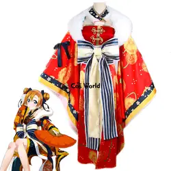 Любовь в прямом эфире школа идол проект Косака Хонока Новый год кимоно юката платье равномерное наряд аниме Костюмы для косплея