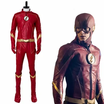 

The Flash Season 4 Barry Allen Flash Cosplay Costume Shoes Carnival Halloween Superhero Flash Costume New Adult Men Red Uniform