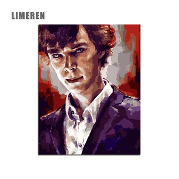 

Sherlock Holmes DIY Digital Painting By Numbers On Canvas Acrylic Paint Coloring By Number For Modern Wall Art Home Decor