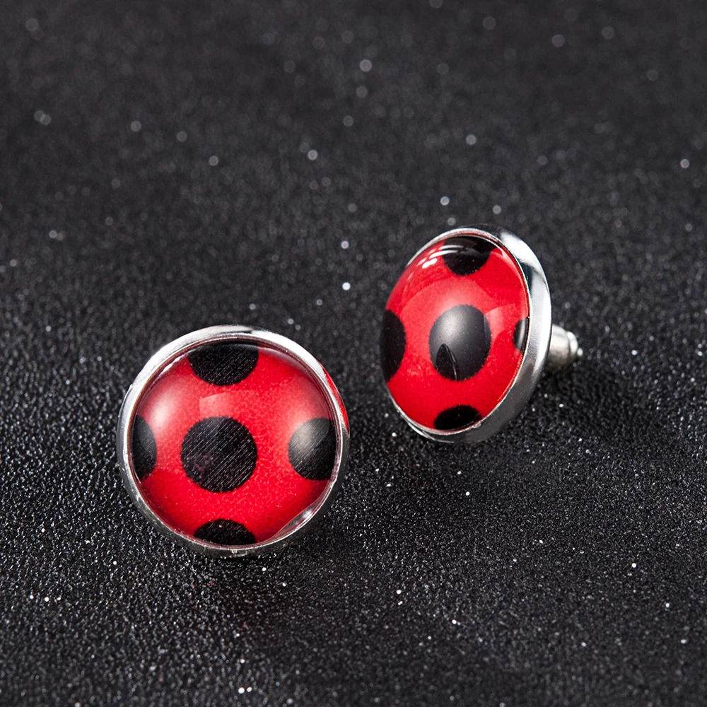 

New Fashion 2019 Stud Earrings Miraculous Ladybug Animal Earrings for Women Girl Party Gift Anime Jewelry Drop Shipping