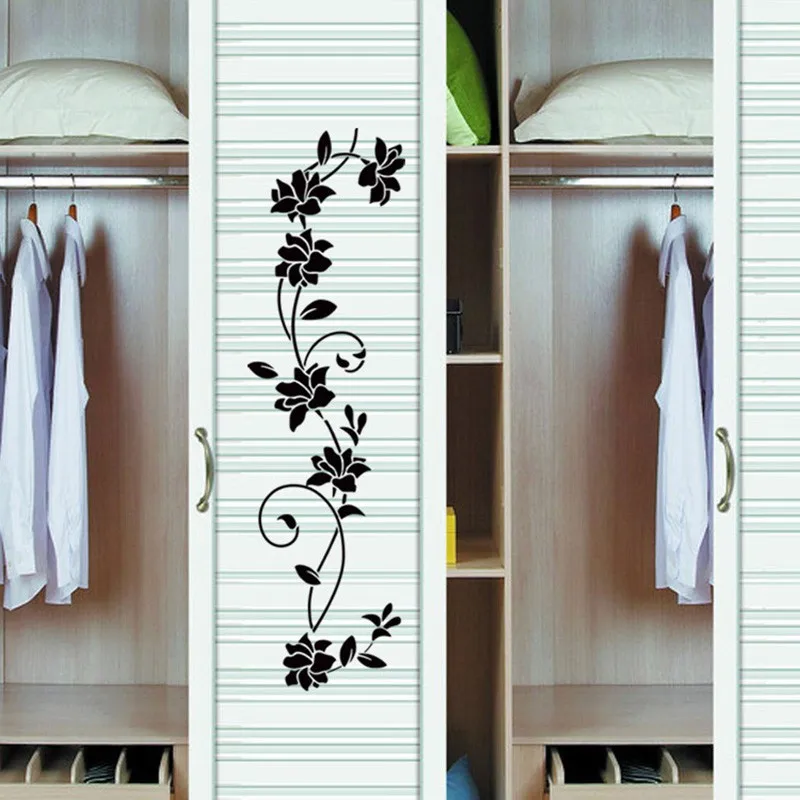 

Creative Flower Vine Background wall Wardrobe Stickers Waterproof Removable Home Decor 58X47CM