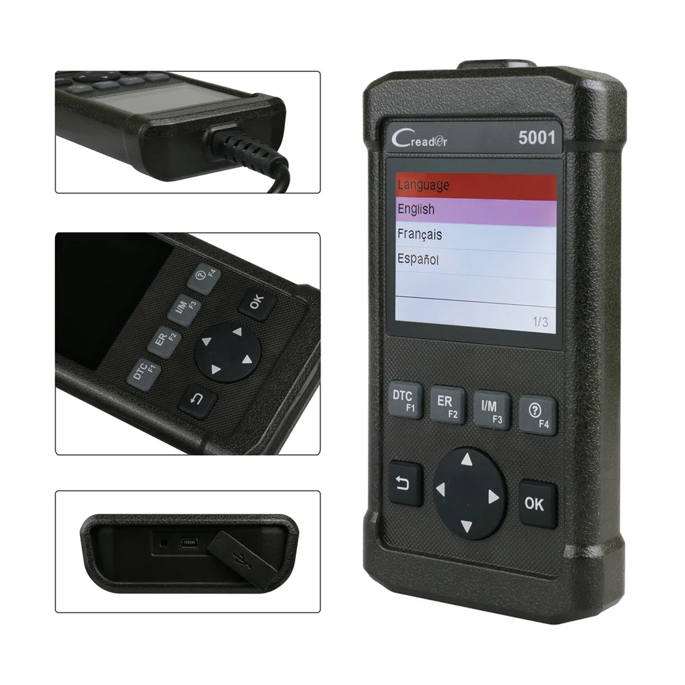 Launch CReader 5001 считыватель кодов OBDII/EOBD полный диагностический инструмент OBD2 сканер