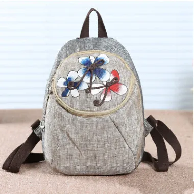 

New Coming Fashion Gifts Appliques Women Backpacks!All-match Lady Small backrack National Canvas Floral Embossing Cute Backpack
