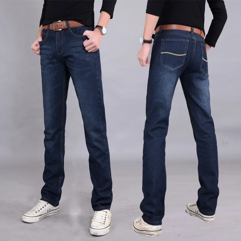 2019 Denim Long Pants Men Jeans Fashion Casual Cotton Jeans Men Mens Jeans Classic Retro Nostalgia Straight Denim Jeans