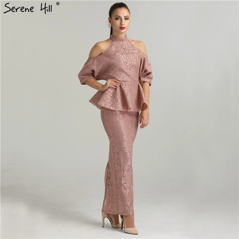Специальное дизайнерское облегающее вечернее платье с высокой горловиной и корсетом, кружевное торжественное платье, Длинные вечерние платья, vestido de festa BQA8003