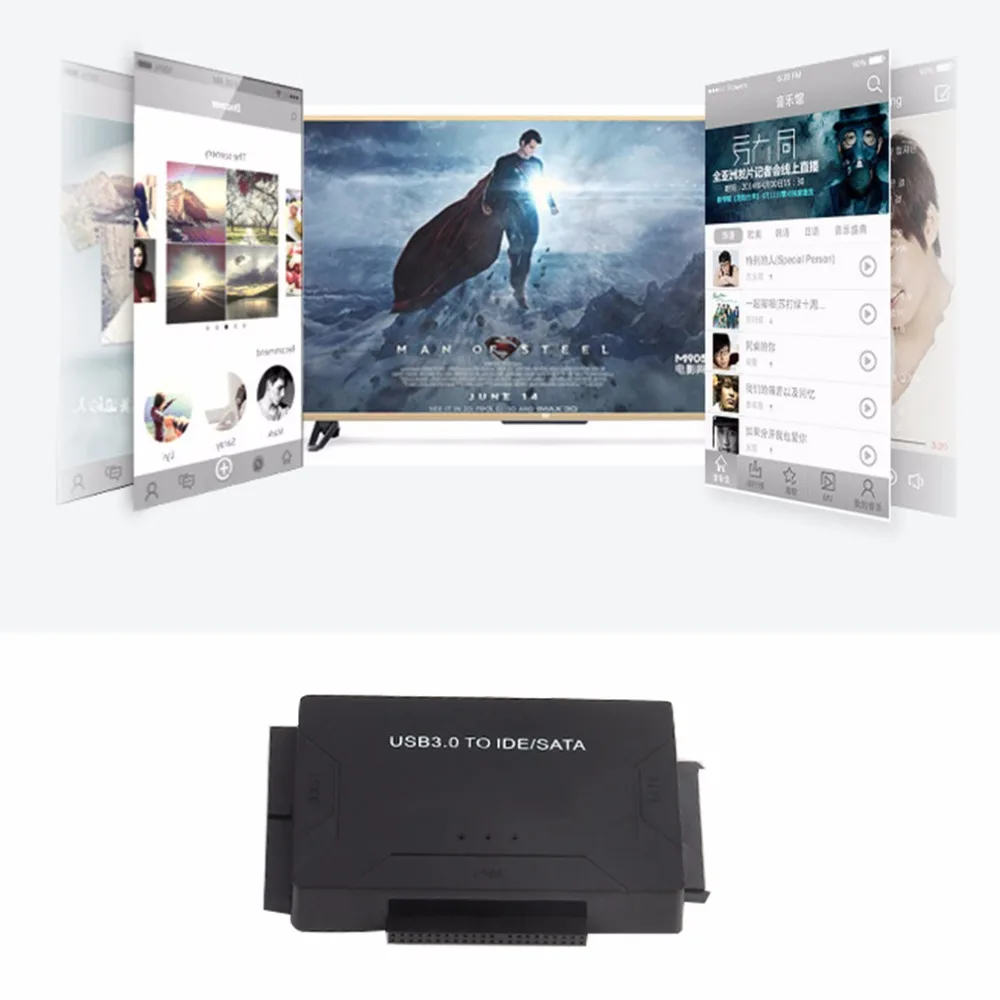 

USB IDE SATA Adapter Hard Drive SATA to USB 3.0 DATA Transfer Converter for 2.5/3.5/5.25 Optical Drive HDD SSD US/EU