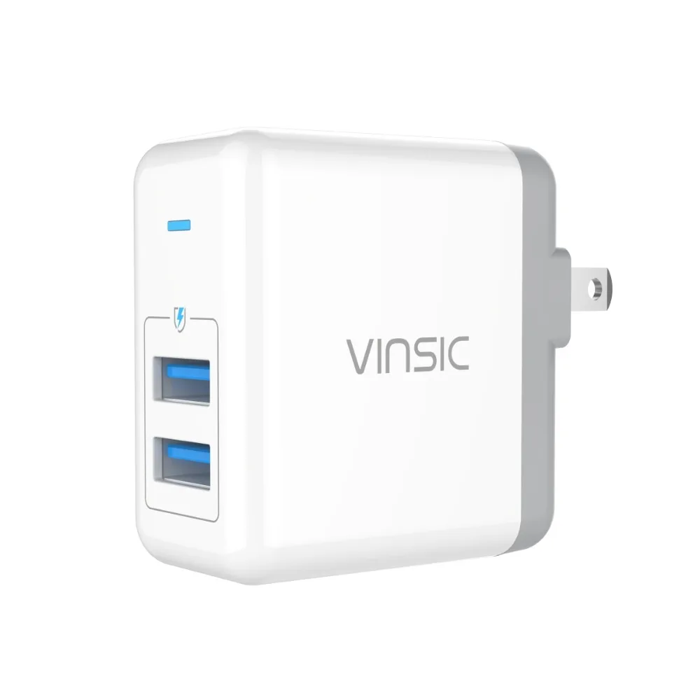 VINSIC 5 فولت 4.8A السفر العالمي USB الجدار شاحن 2 USB ميناء الذكية شاحن سريع ل باد فون اللوحي الروبوت الهاتف الذكي