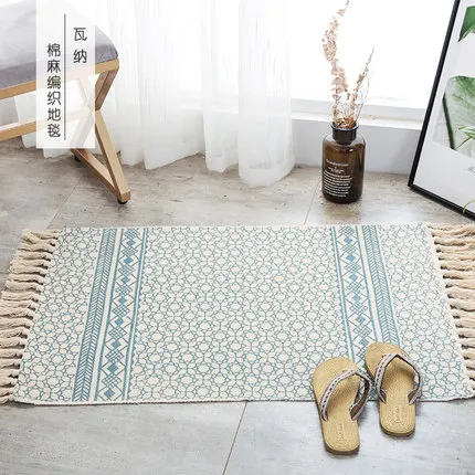 

nordic geometric pattern modern striped mats tassels rug home store display carpet for minimalist living room bedroom carpet