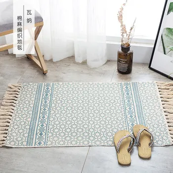 

nordic geometric pattern modern striped mats tassels rug home store display carpet for minimalist living room bedroom carpet