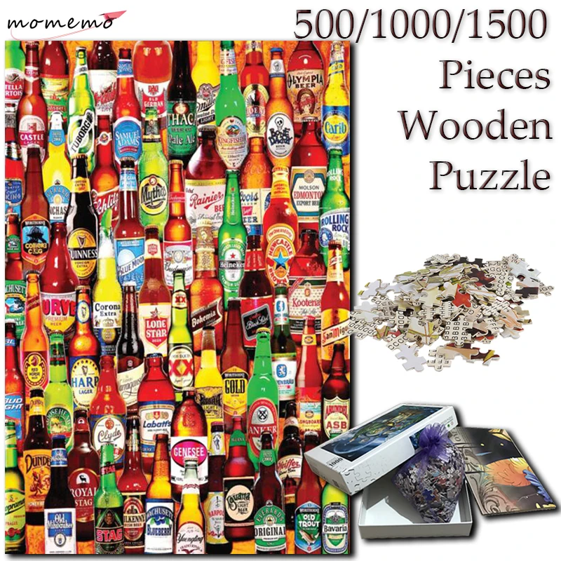 

MOMEMO Pressurized Bottle Jigsaw Puzzle Wooden 1000 Pieces Adults Puzzles 500 1000 1500 Pieces Toys for Kids Children Gifts