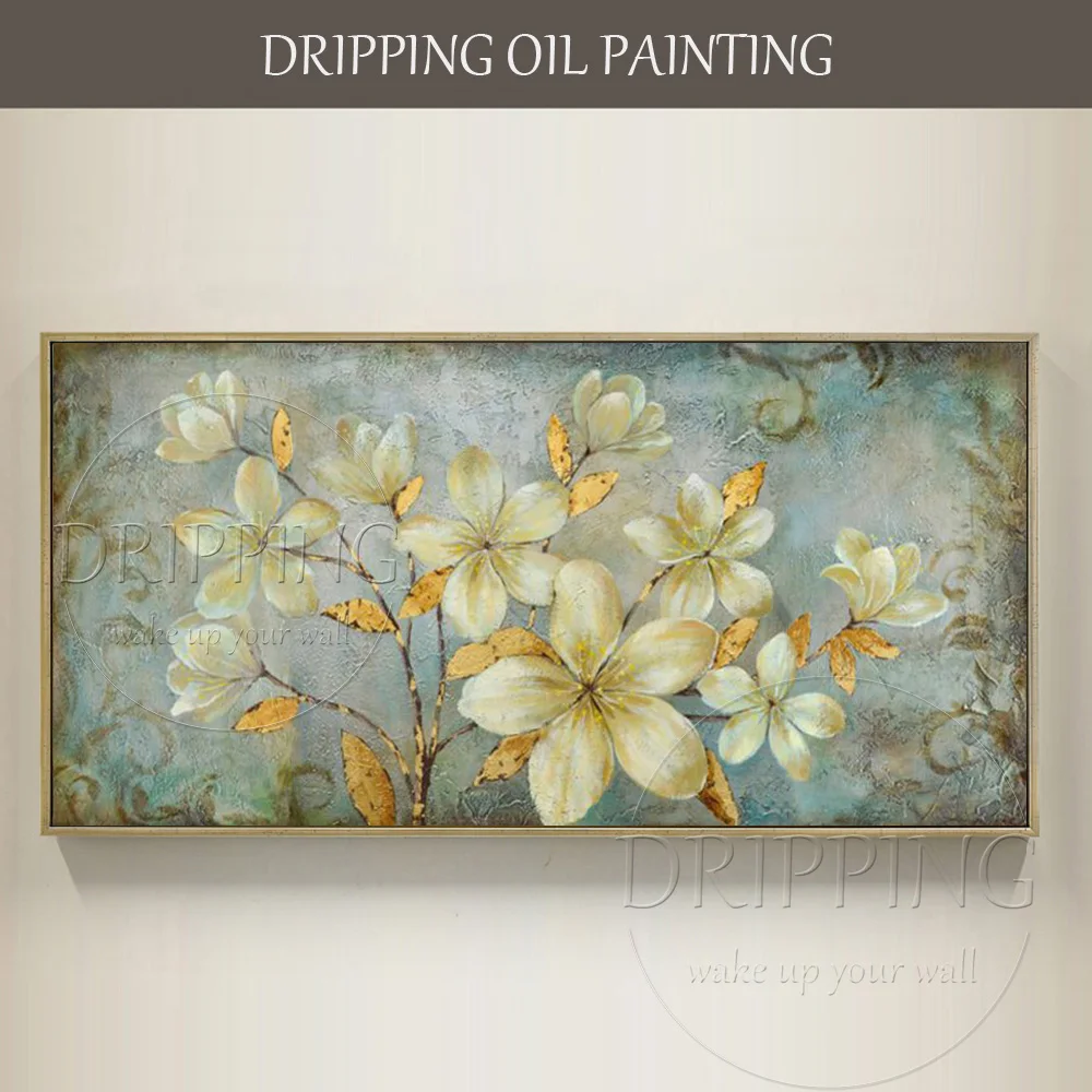 

Artist Hand-painted High Quality Modern Large Flower Canvas Painting Botanical Yellow Flowers Branches Oil Painting for Decor