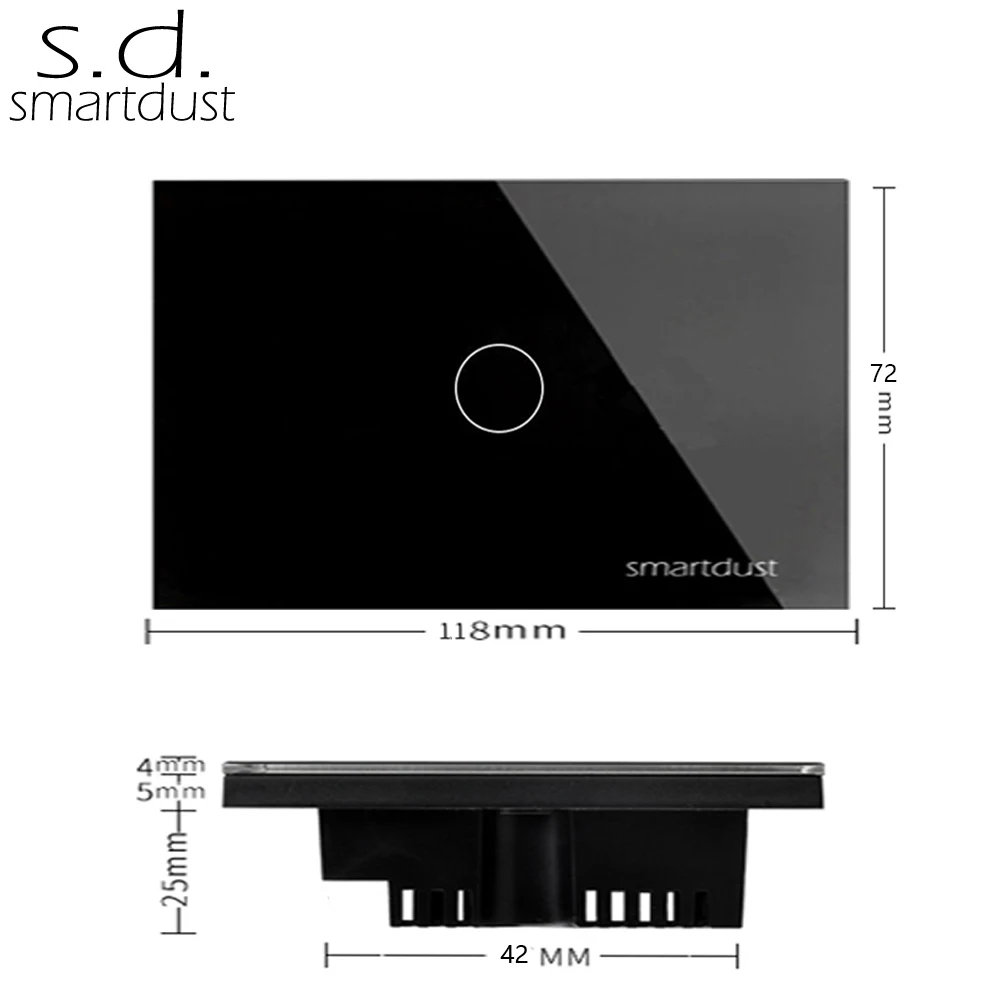 Smartdust US AU Standard Ewelink App Wifi Switch Google Home Alexa Compatible 3 Gang Light Wireless Smart Home Touch Switch