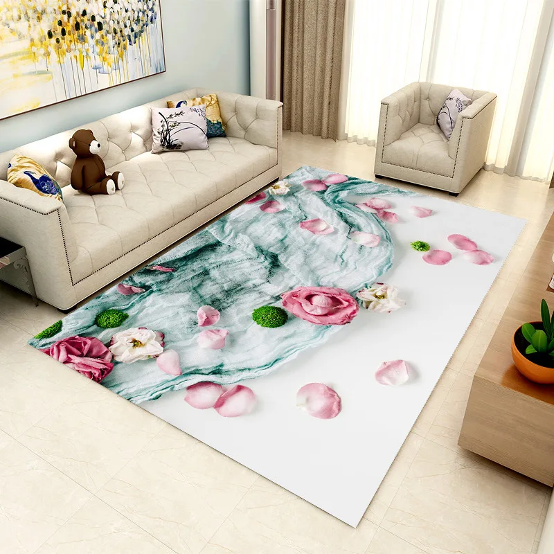 

3D Floral Carpet for Living Room Rugs Chinese Style Flower Large Area Rugs Carpets Study/Bedroom Bedside/Hallway Home Mat Rug