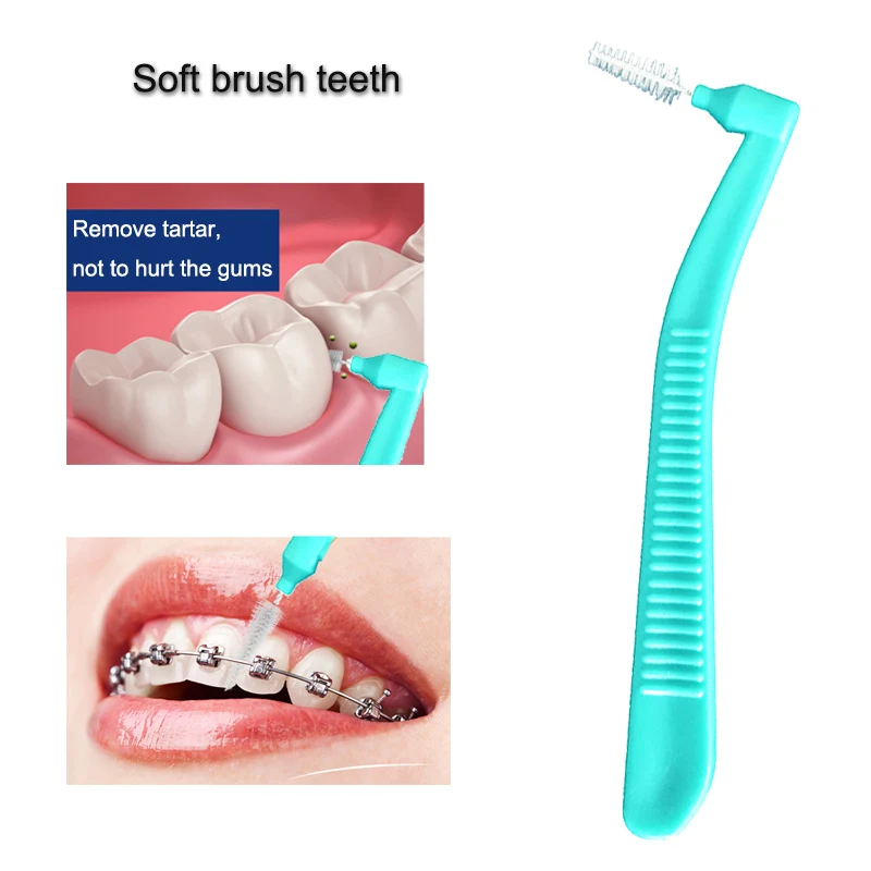 Escovas de Dentes l em Forma de Escova Interdental Ortodôntica Dental Macio Cuidado Oral Hjl2021 15 Pçs