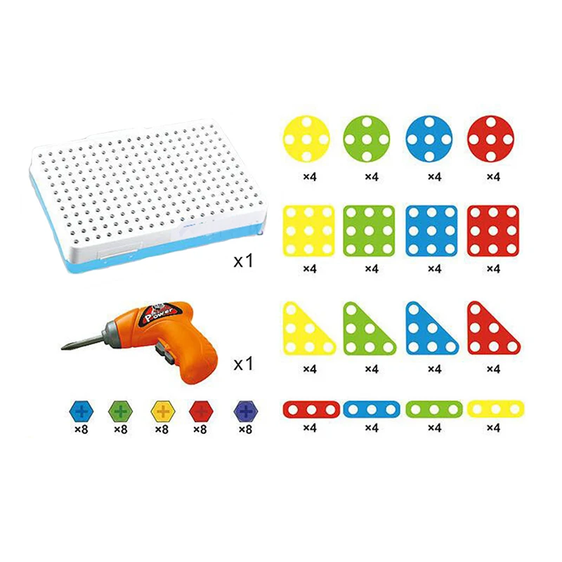 106Pcs Electric Drill Nut Disassembly Match Tool Assembled Blocks Sets Screw Puzzle Assembled Blocks Sets Toys For Boys