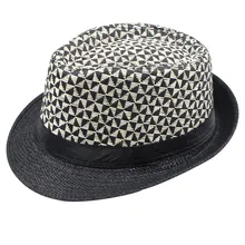 Модные сезон весна лето для мужчин бумага соломы плед свернутые Топ однотонная Шляпа Snapback Хип Хоп Плоская Шляпа 40MI10