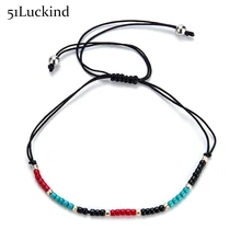 Богемский маленький акриловый браслет с бусинами на лодыжке, Плетеный вручную этнический браслет Halhal, ювелирное изделие для женщин, Летний Пляжный ножной браслет, аксессуары