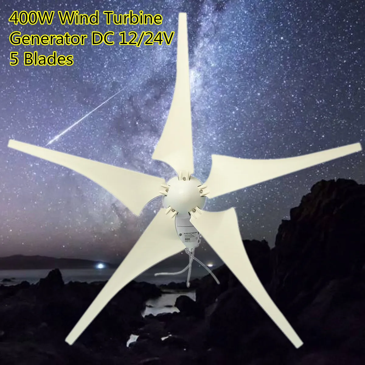 

400W Wind-Turbine Wind Power Generator 5 Blades + DC 12V/24V Waterproof Charge Controller 300/600W Wind Energy-Turbine Generator