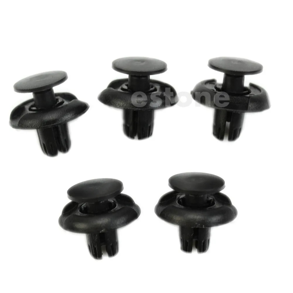 10pcs Nylon Trim Board Panel Retainer Clips Rivet Fasteners Black for