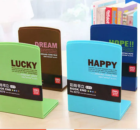 

2pcs Korea stationery lackadaisical ann fresh candy color cartoon bookshelf plastic bookend color random