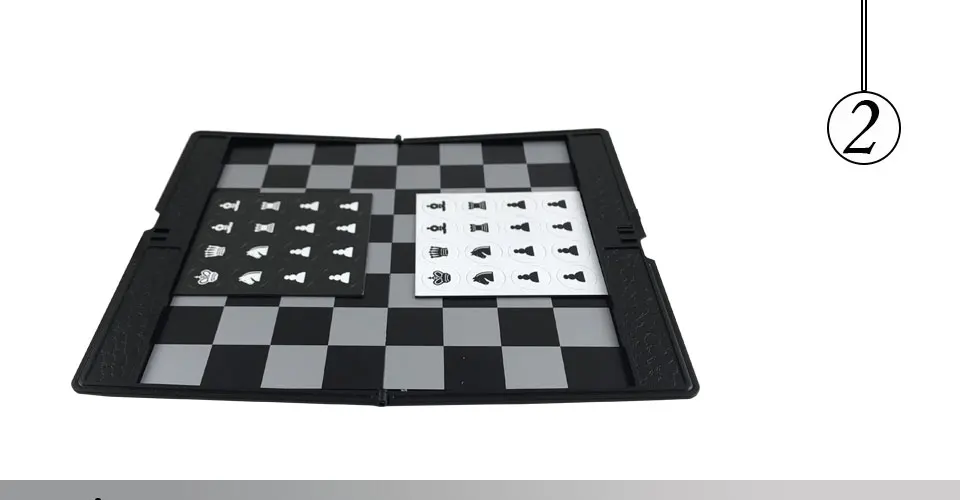 Easytoday Mini Chess Games Set Plastic Chess Board Portable Magnetic Folding Chess Pieces Pocket Entertainment Games (2)