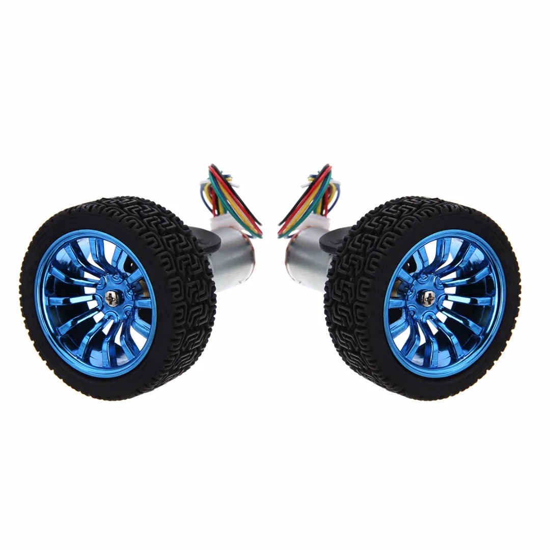 

6V Motor Encoder DC 210RPM Encoder Gear Motor 4mm Shaft With Mounting Bracket 65mm Wheel Kit Mayitr Motors & Parts