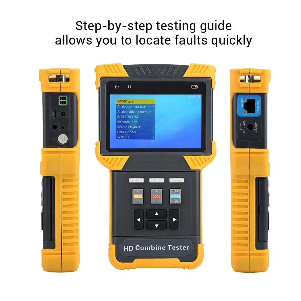 Seesii DT-T70 4.0" Display HD Combine CCTV Tester Monitor H.264/ H.265/ 4K IP Analog Camera Tester ONVIF TDR RJ45 Cable Test