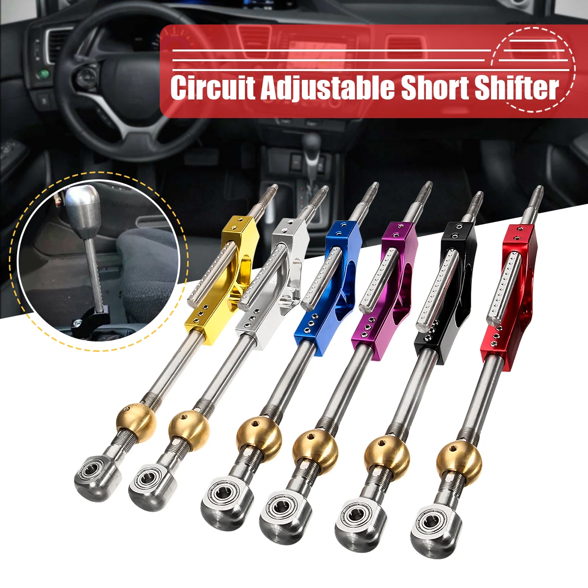 

Circuit Adjustable Extender Pro Circuit Shifter Short Shifter Stainless 6Color for Honda for Civic Integra CRX B16 B18 B20 D16