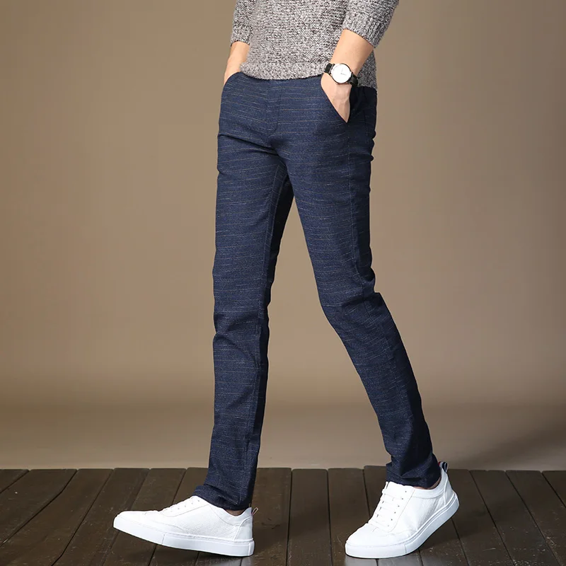 

GXXH 2019 Spring Classic High Quality Men's Casual Pants Full length Mens Business Dress Slim Jogger Stretch Long Trouser Male