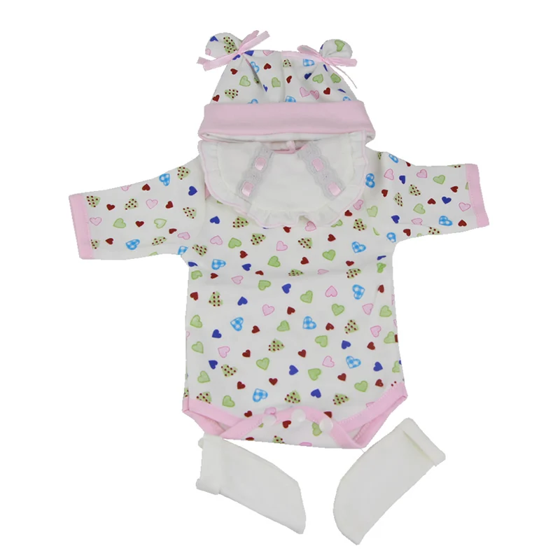 

Color point Baby Girl Clothes sets Pink Color Suit for 17 inch Reborn Baby Doll With Hat Clothes Socks Fashion Doll Clothes Sets