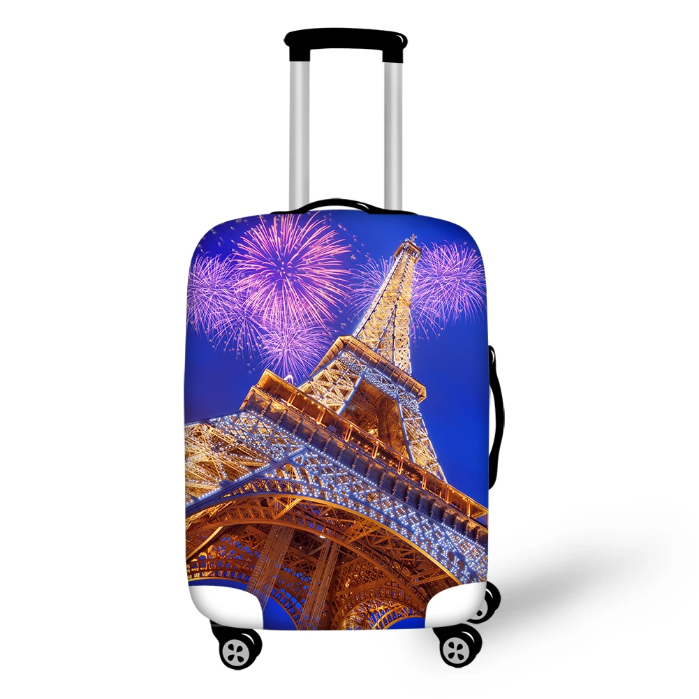 

ELVISWORDS Eiffel Tower Elastic Luggage Cover Protector French Style Anti-Dust Suitcase Protective Bags Case Woman Girls Gift