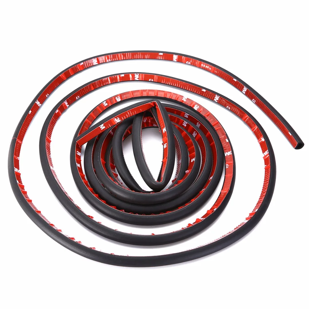 4 Meter 13FT D Shape Type Car Weather Strip Universal Auto Door Frame Window Rubber Seal Hollow Strip Weather Strip Black