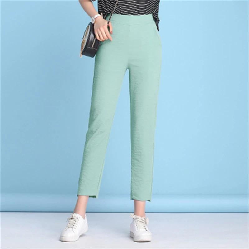 Модные Pantalon Femme мотобрюки для женщин сплошной Spodnie дамские брюки плюс размеры 4XL одежда Высокая талия повседневное дамские шаровары Roupas