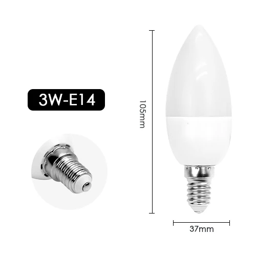 Светодиодный светильник-свеча E27 E14 E12 с эффектом пламени, RGB светильник, 3 Вт, 110 В, 220 В, Рождественский креативный светильник, s Lamparas - Испускаемый цвет: E14 3W