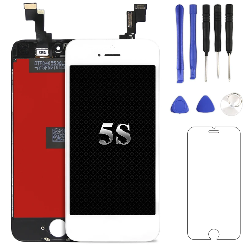 

1pc For iPhone 5S LCD with Touch Screen Digitizer Assembly Display for iPhone Replacement+Camera Holder ear ring best quality